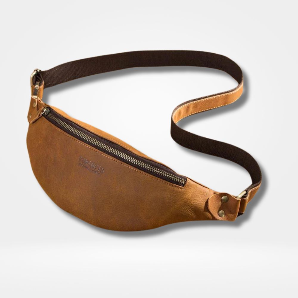 Sac Banane pour Homme en Cuir marron