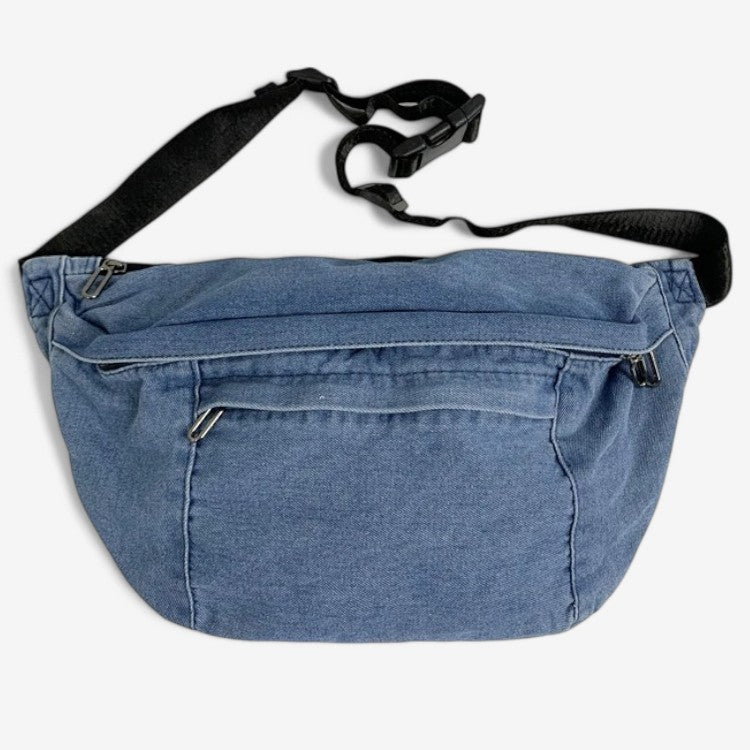 Sac banane XL en jeans pour femme bleu clair