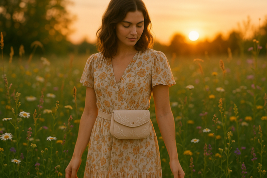 sac ceinture femme beige