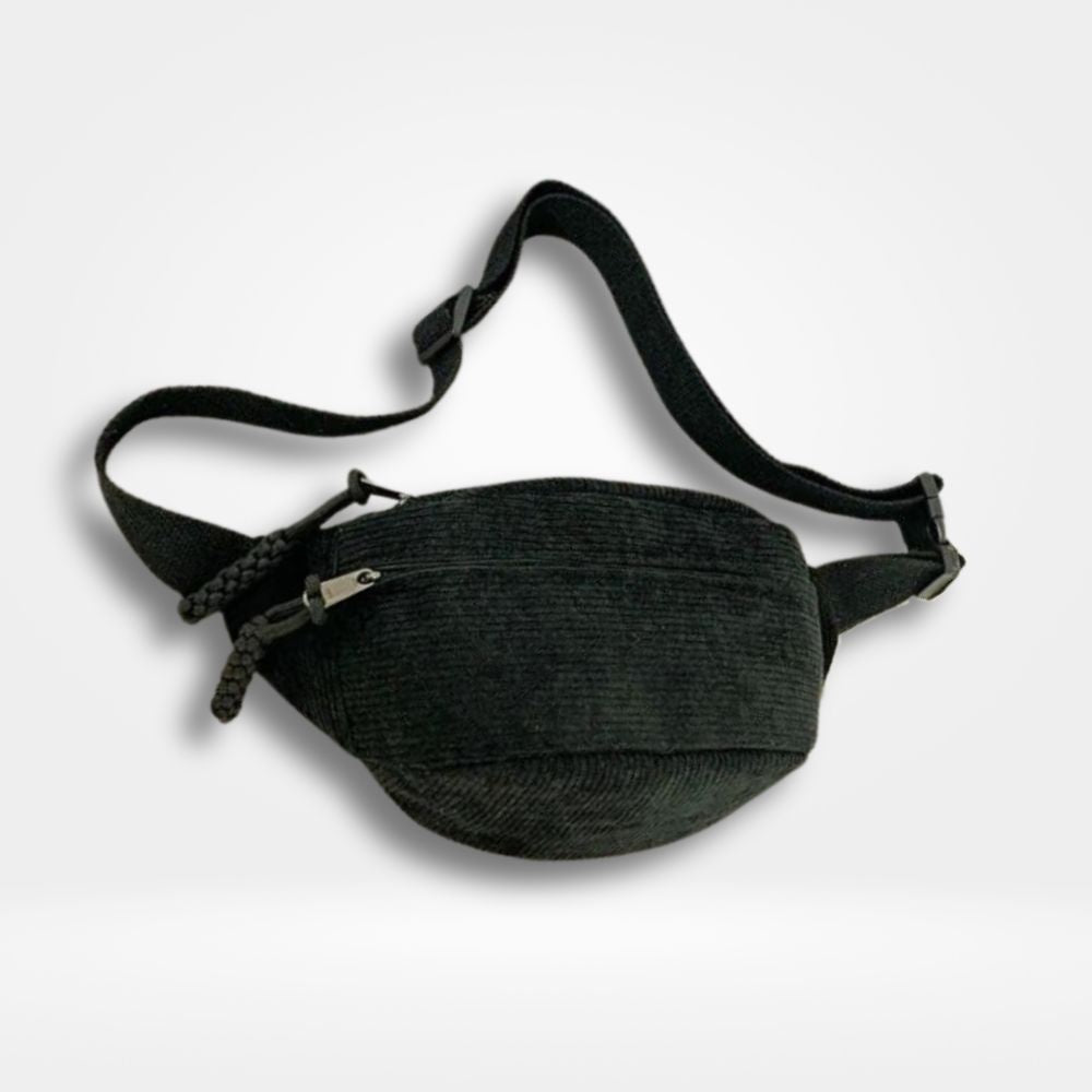 Sac Banane Velours Noir Femme