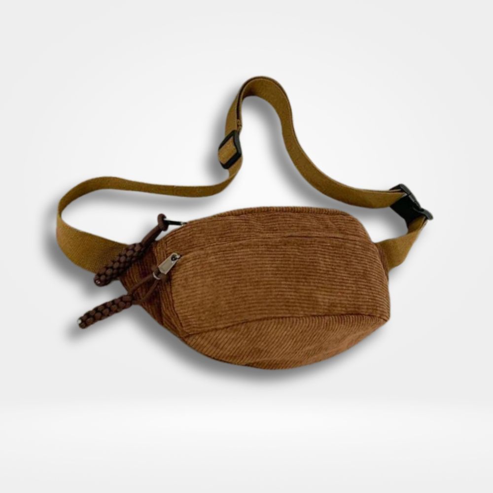 Sac Banane Velours Camel