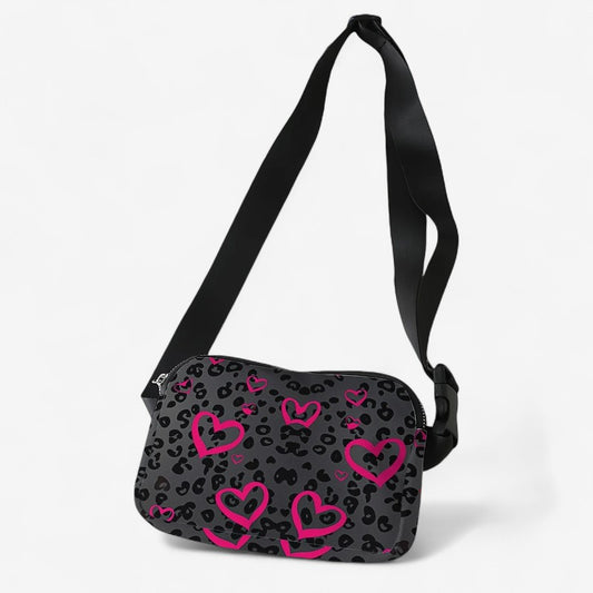 Sac banane cœur rose