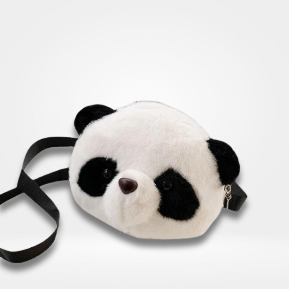 Sac banane enfant panda en peluche blanche et noire avec sangle réglable — sac banane rigolo et doux pour filles et garçons