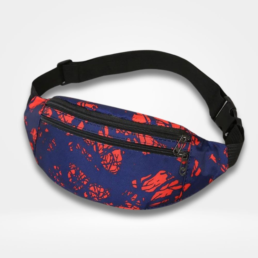 Sacoche banane ado garçon bleu et rouge — sac pratique et stylé pour école, sport et quotidien.