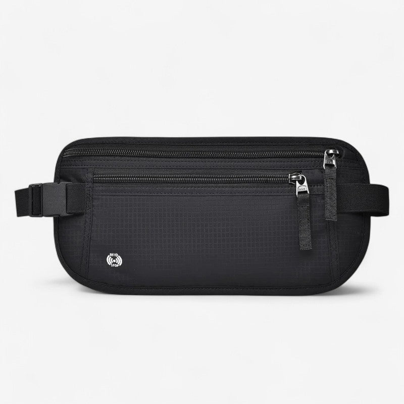 Sac banane antivol noir RFID étanche